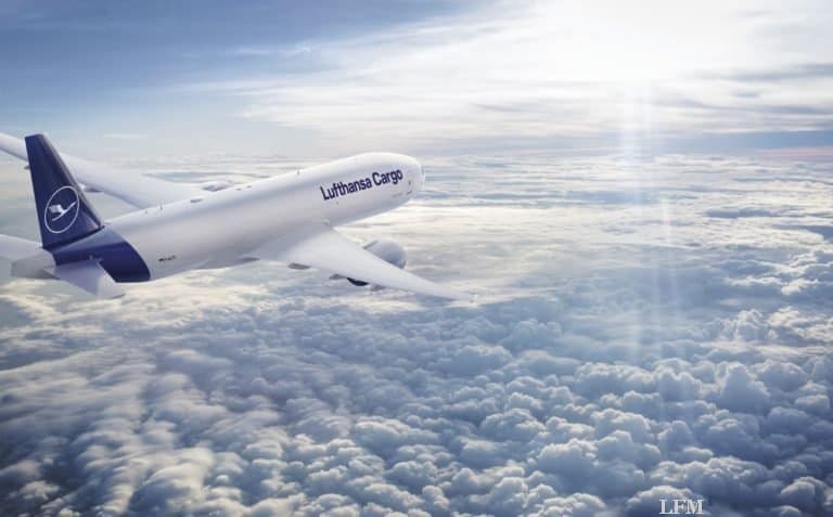 Lufthansa Cargo B777F zwischen Housten und Stavanger