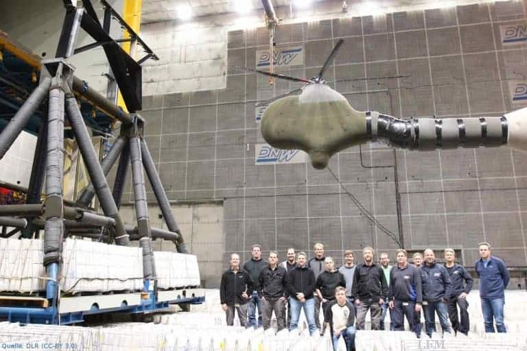 Rotorsteuerung im Windkanal: Test zeigt leiseren Flug