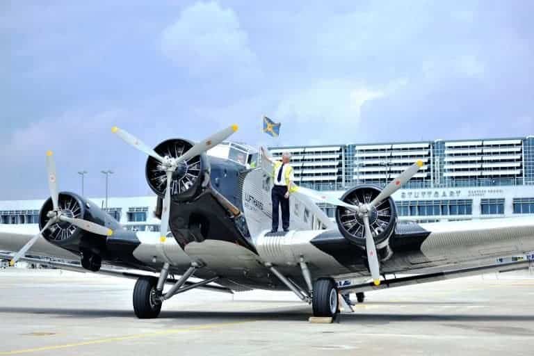 Ju 52 zwei Tage am Flughafen Stuttgart zu sehen