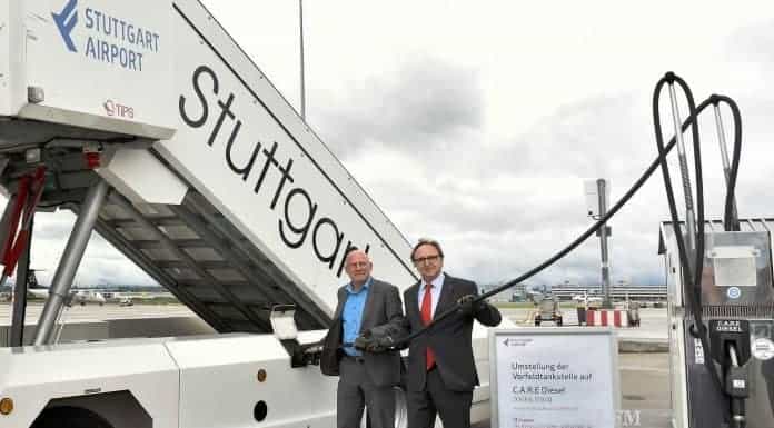 Flughafenfahrzeuge in Stuttgart tanken synthetischen Diesel