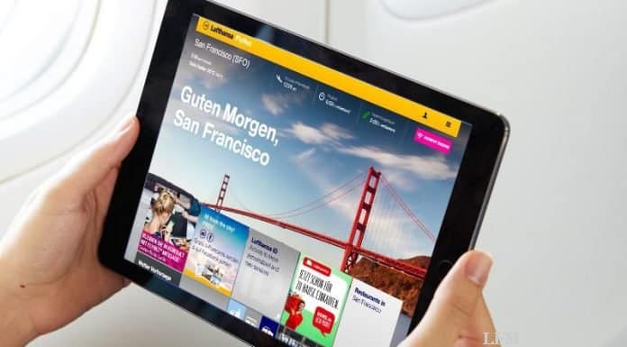 Online-Einkauf aus dem Langstreckenflug