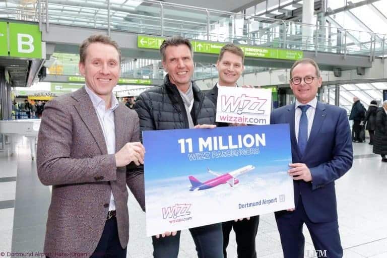 Meilenstein 11.000.000 für Wizz Air in Dortmund