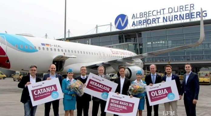 Eurowings mit Flugzeug in und neuen Zielen ab Nürnberg