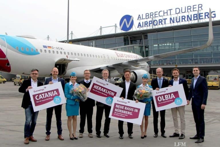 Eurowings mit Flugzeug in und neuen Zielen ab Nürnberg