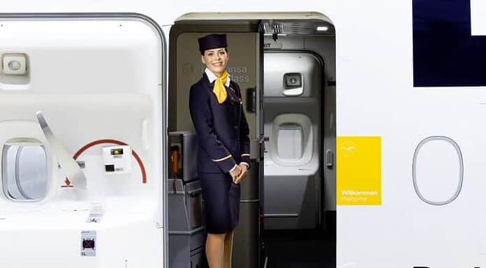 Lufthansa erhöht Dividende nach Rekordjahr Flugbegleiterin der Lufthansa