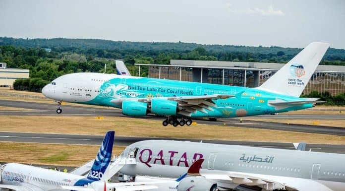 A380 für Wet Lease in Farnborough eingetroffen