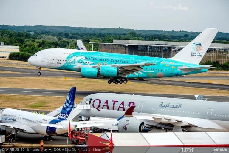 A380 für Wet Lease in Farnborough eingetroffen