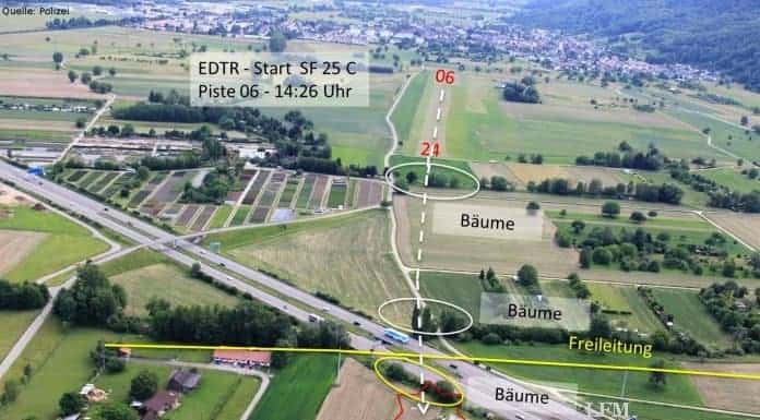 Motorsegler sackt nach Start in EDTR ab