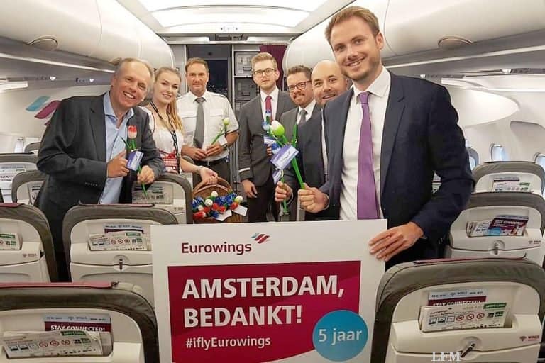 Eurowings feiert fünf Jahre Amsterdam Schiphol