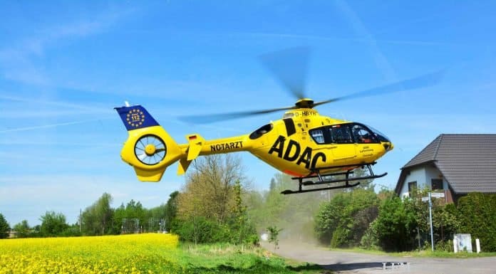 EC135 beim ADAC für Sachsen startklar