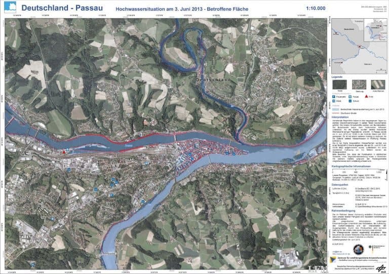 Satellitenbilder unterstützen Helfer in der Flutkatastrophe