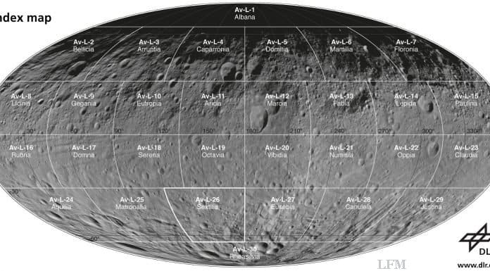 „Weltkarte“ vom Asteroiden nach Vestas Foto-Shooting