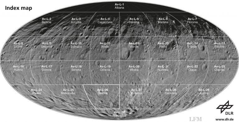 „Weltkarte“ vom Asteroiden nach Vestas Foto-Shooting