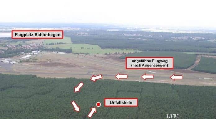 Aquila-Absturz im Wegdrehen nach Start