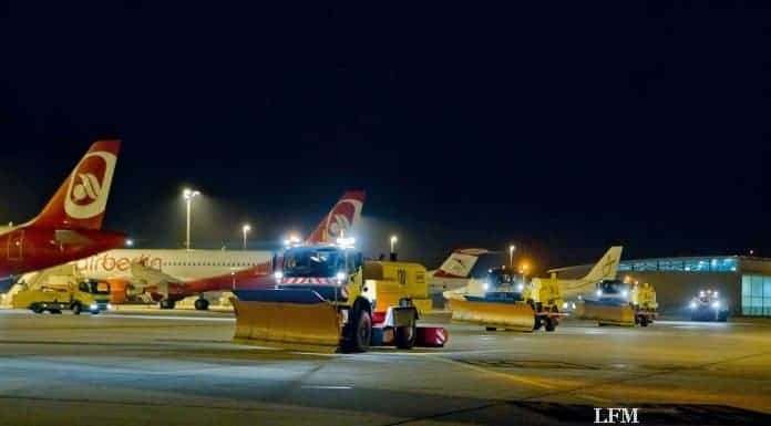 Winterdienst am Stuttgart Airport probt Wintereinbruch