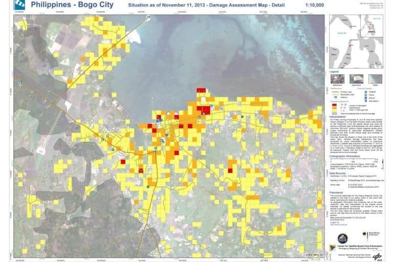 Satelliten-Karten des DLR helfen THW auf den Philippinen