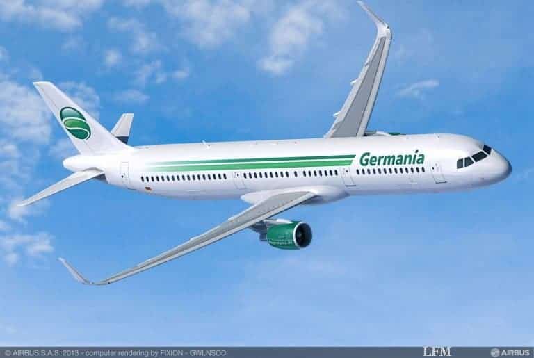 Germania erhält ersten Airbus A321 mit Sharklets