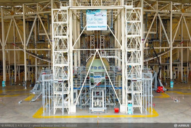 A350 XWB besteht Flügeltest unter Extrembelastung