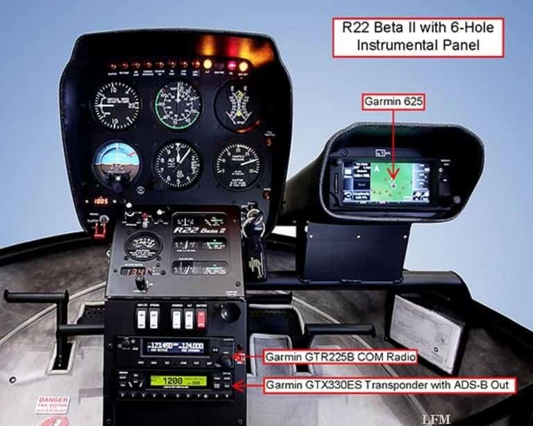 Robinson Helicopter mit neuen Avionik-Geräten und Touchsrceen