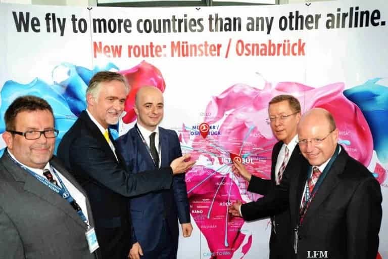 Erstflug der Turkish Airlines von Münster/Osnabrück nach Istanbul