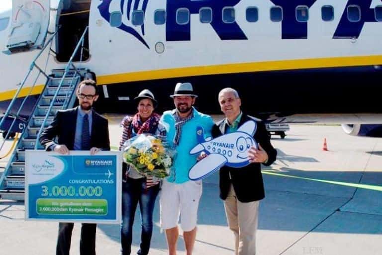 Ryanair mit 3.000.000. Passagier in Memmingen