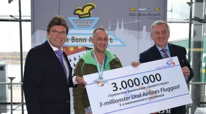 3-millionster Passagier bei Ural Airlines – Ein Freiflug und Torte für alle