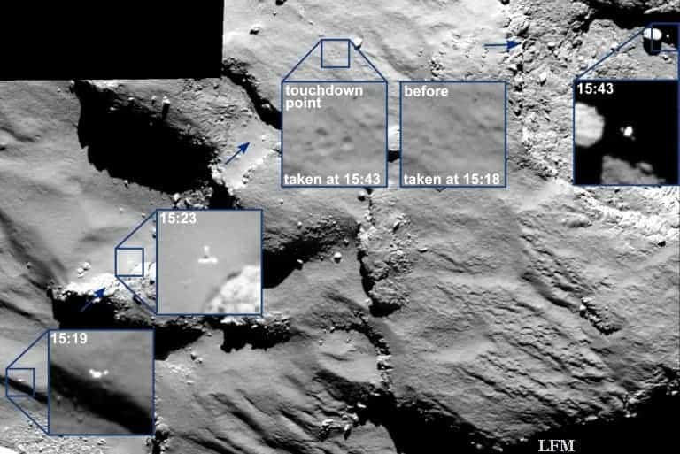 ESA hat Philae auf Fotos vom Kometen entdeckt