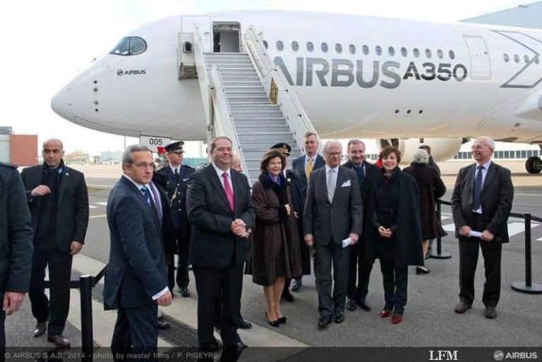 König Carl XVI und Königin Silvia von Schweden besuchen Airbus in Toulouse