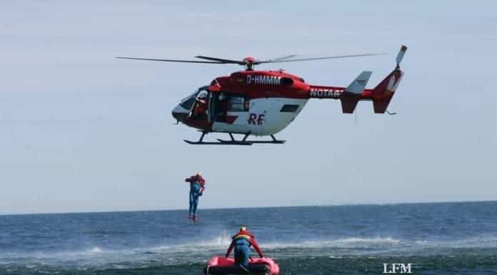 DRF-Rettungshubschrauber fliegt Offshore-Einsätze