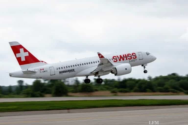 Bombardier CS100 landet in Zürich – SWISS nimmt CS300