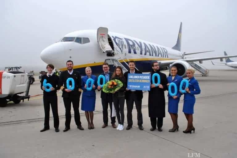 Ryanair bringt 6.000.000. Passagier nach Memmingen