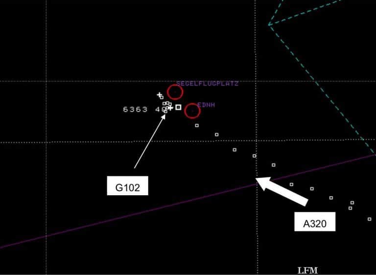 Luftraum E: Segler gefährlich nah an Airbus A320