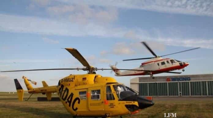 ADAC Luftrettung mit Wiking Helikopter Service offshore