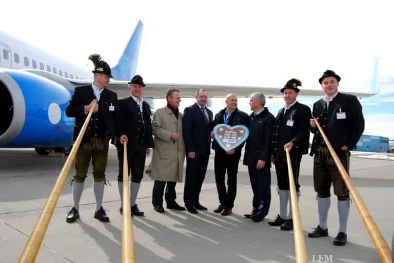 Russische Low-Cost Airline Pobeda in Memmingen begrüßt