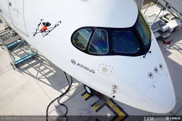 Airbus lässt Flugzeuge von Drohnen inspizieren