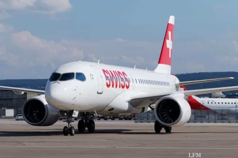 CS100 bei SWISS im ersten Linienflug