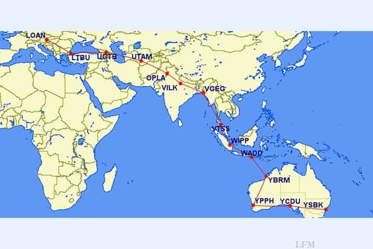 DA62 nach 60 Flugstunden in Australien angekommen