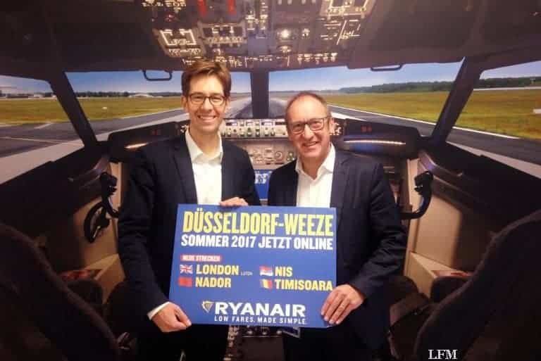 Ryanair ab Weeze nach London, Nador, Nis und Timisoara