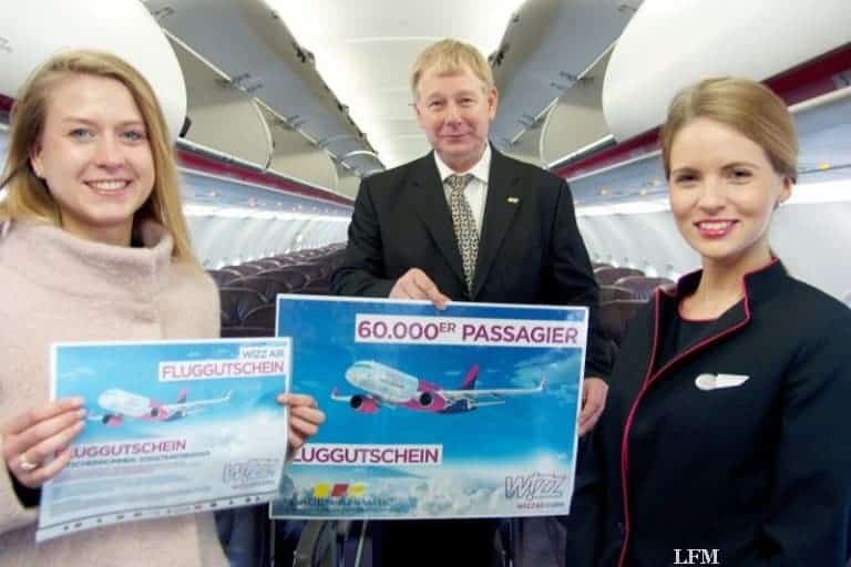 Wizz Air beförderte 60.000. Passagier am FKB