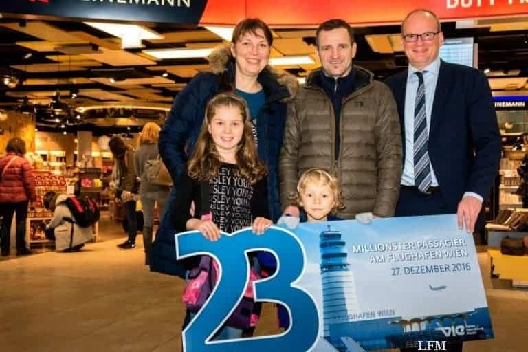 23.000.000. Passagier am Flughafen Flughafen Wien