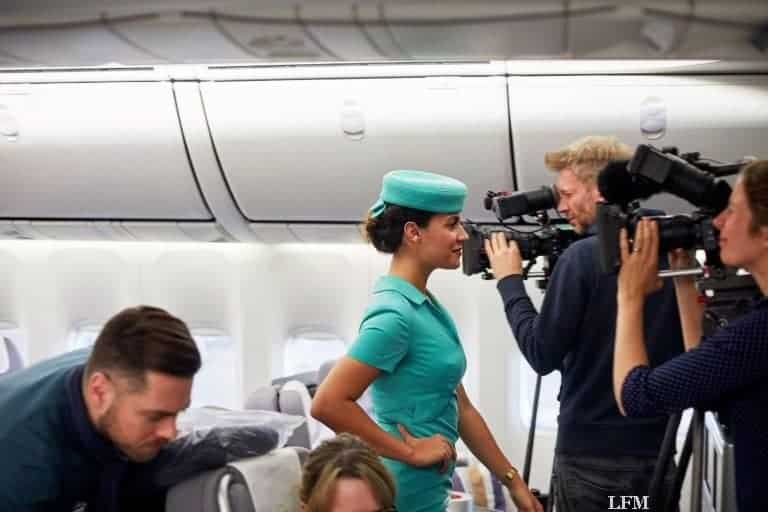 Fashion-Show über den Wolken nach New York