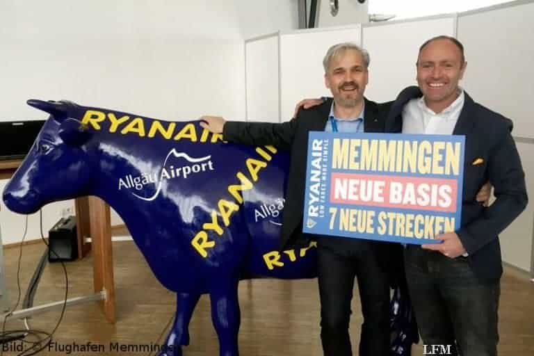 Ryanair stationiert Flugzeug am Flughafen Memmingen