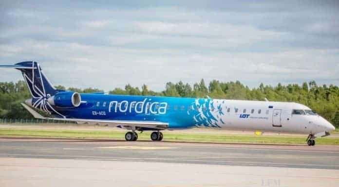 Hamburg – Tallinn im Streckenplan von Nordica Regional Jet