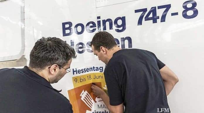 Lufthansa-747-8 „Hessen“ bekommt Hessentagslogo