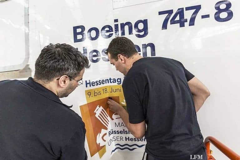 Lufthansa-747-8 „Hessen“ bekommt Hessentagslogo