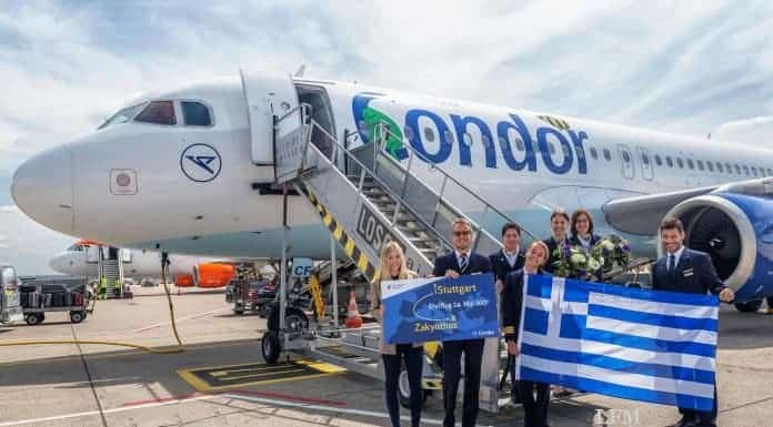 Stuttgart im Sommer an Insel Zakynthos angebunden