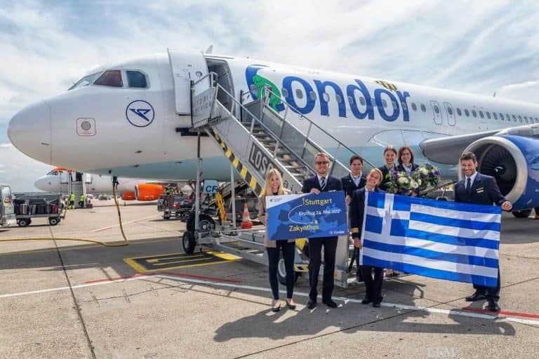 Stuttgart im Sommer an Insel Zakynthos angebunden