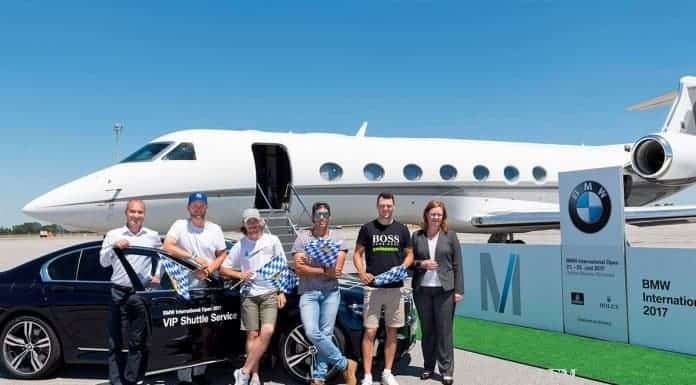 Einflug der Golfprofis zur BMW International Open 2017