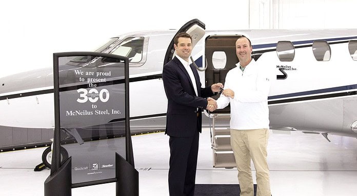 300. Cessna Citation CJ4 ausgeliefert. Der Business Jet geht an die Firma McNeilus Steel in Minnesota.