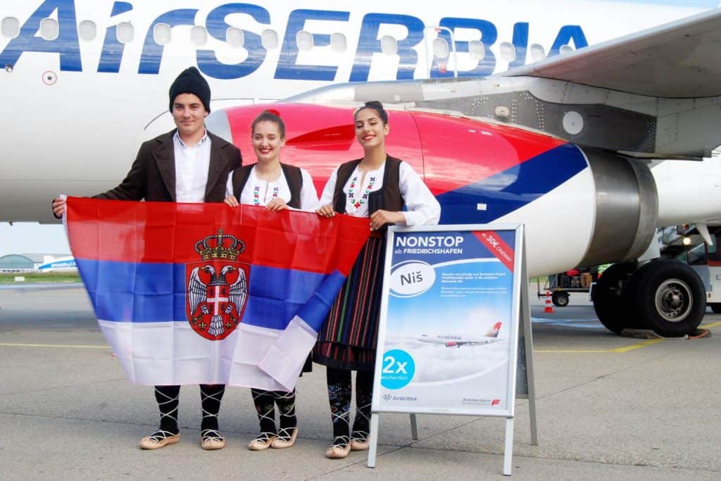 Flughafen Friedrichshafen: Air Serbia Erstflug aus Niš